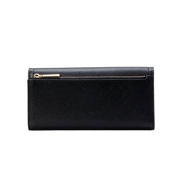 New Kate Spade Rosie Large Flap Wallet Pebble Leather Black - Picture 2 of 3